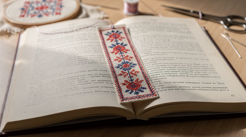 Закладка для книги с вышивкой крестом: пошаговый мастер-класс