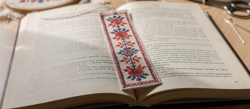 Закладка для книги с вышивкой крестом: пошаговый мастер-класс